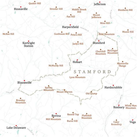 NY Delaware Stamford Vector Road Map Digital Art by Frank Ramspott - Pixels