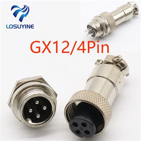 1pcs GX12 4 Pin Male Female 12mm Wire Panel Connector Aviation Plug