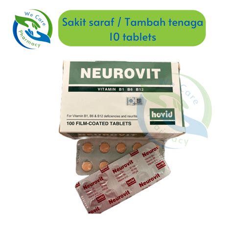 Hovid Neurovit Vitamin B1 B6 B12 Untuk Sakit Saraf Tambah Selera Makan