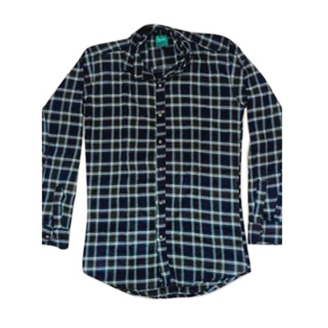 Checks Collar Neck Mens Cotton Check Shirts Size S Xxl Machine Wash