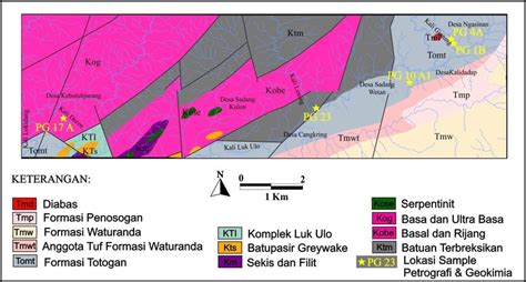 Gambar 2 Peta Pengambilan Sampel Petrografi Dan Geokimia Granitoid