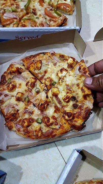 Best Cheese Paneer Tikka Pizza 🍕😋 Peppy Paneer Pizza Dominos Pizza Unboxing Shorts Pizza