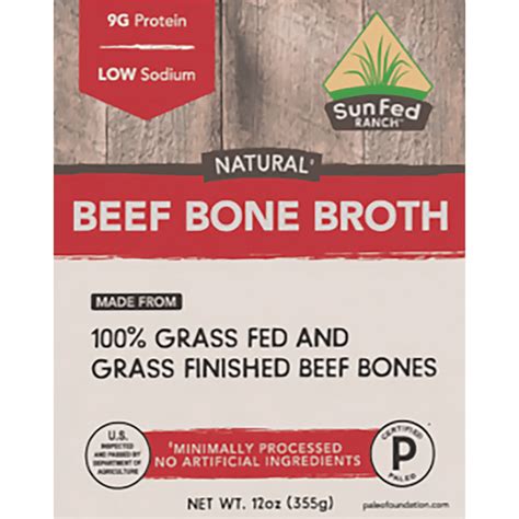 Sunfed Ranch 100 Grass Fed Beef Bone Broth 12 Oz Delivery Or Pickup