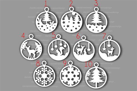 Christmas Ball Svg Snowflake Svg Bundle Christmas Ornaments Etsy