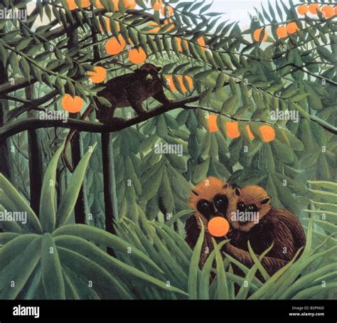 The Monkeys in the Jungle by Henri Rousseau 1910 Stock Photo - Alamy