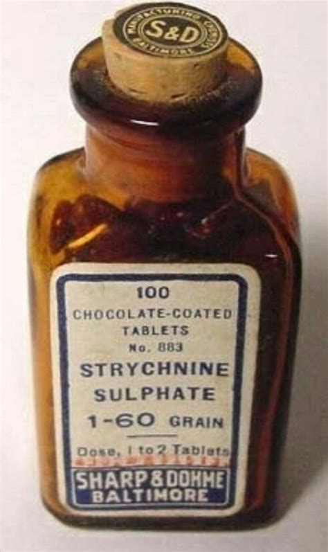 Pre 1930s Sharp And Dohme Chocolate Coated Strychnine Medicine