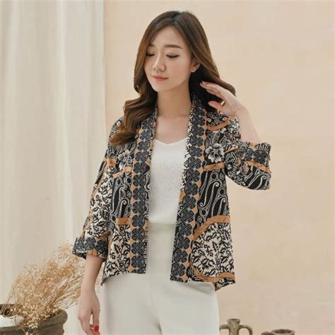 Jual Blazer Batik Outer Batik Wanita Modern Shopee Indonesia