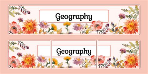 Wildflower Botanical Themed Geography Display Banner