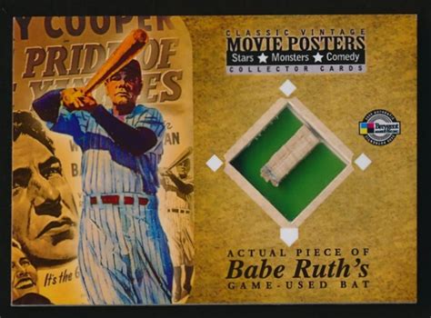 Babe Ruth LE Card With Authentic Game Used Bat Relic PSA Pristine