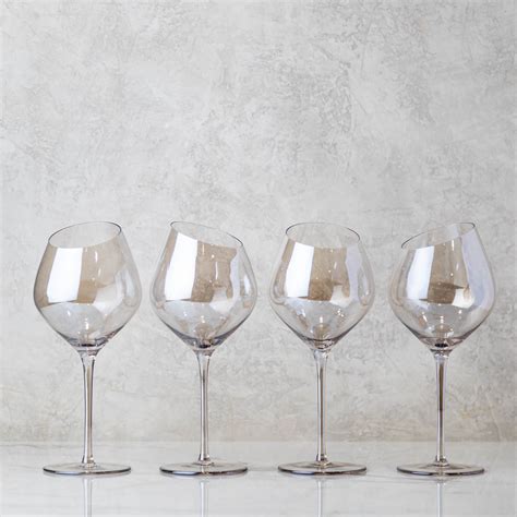 Cooper S Hawk Winery And Restaurants Slant Collection Slant Smoke Stemmed Wine Glasses Set Of 4