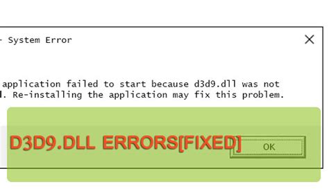 How To Fix D3d9 Dll Errors
