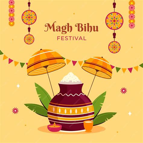 Free Vector | Flat magh bihu festival celebration illustration