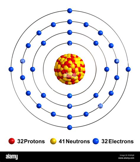 D Render Of Atom Structure Of Germanium Isolated Over White Background