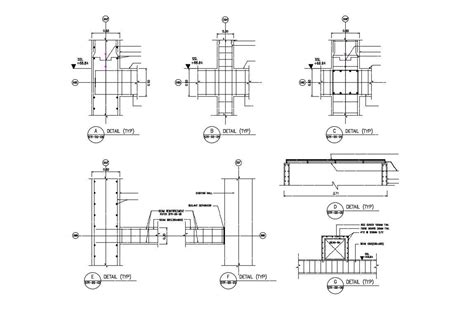 Rcc Beam Detailing Dwg Free Download Cadbull