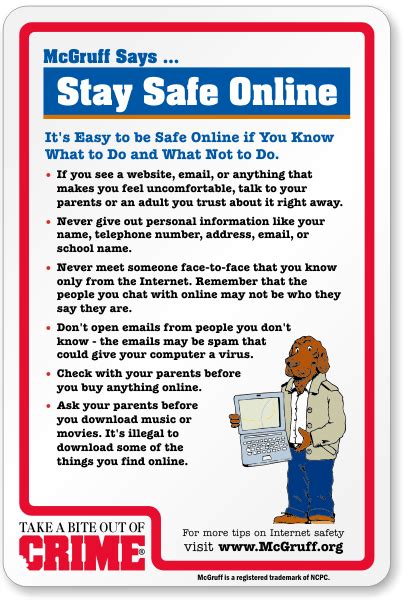 Mcgruff Stay Safe Online Sign Sku K 4079