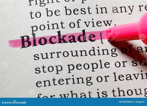 Definition Of Blockade Stock Photo Image Of Marker Mark