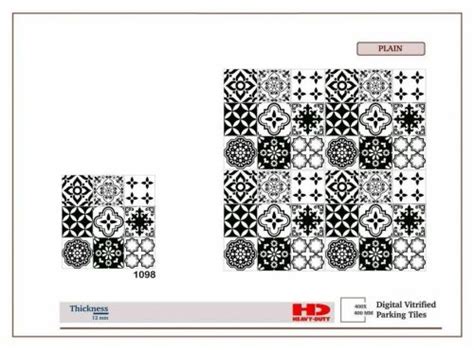 Full Body Matte 400x400mm Digital Vitrified Parking Tiles Punch 12mm