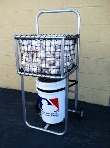 Baseball Batting Cage Portable Ball Caddy Cart With 21 Hdpe Net Pocket