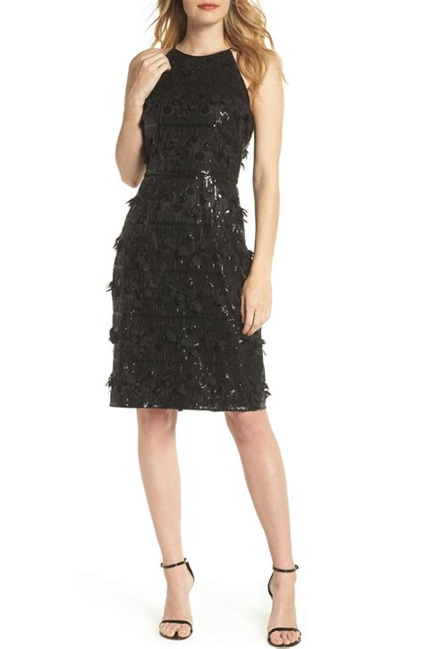 Eliza J 3d Floral And Sequin Cocktail Dress Nordstrom