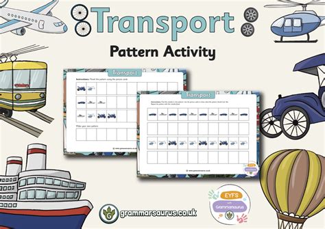 Eyfs Transport Pattern Activity Grammarsaurus