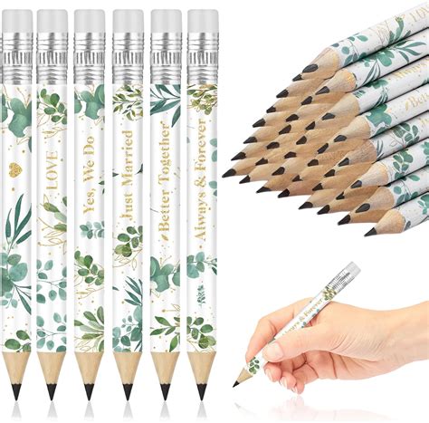 Vakuny 72 Pcs Bridal Shower Half Pencils Bulk Bridal Shower Favors