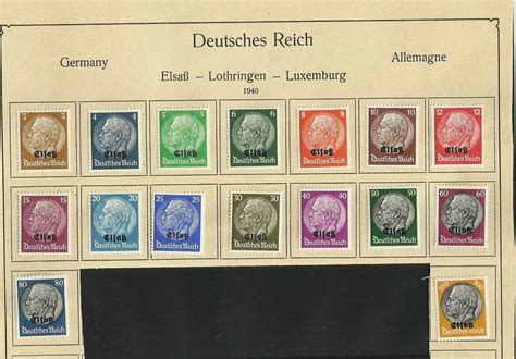 DEUTSCHES REICH FRANKREICH ELSASS SATZ HINDENBURG 1940 Kaufen Auf Ricardo