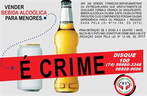 ALERTA VENDER BEBIDA ALCOÓLICA PARA MENORES E CRIME