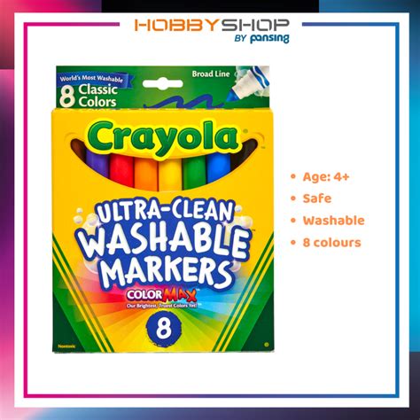 Crayola 587808 Kids Ultra Clean Washable Markers Broad Line 8 Classic