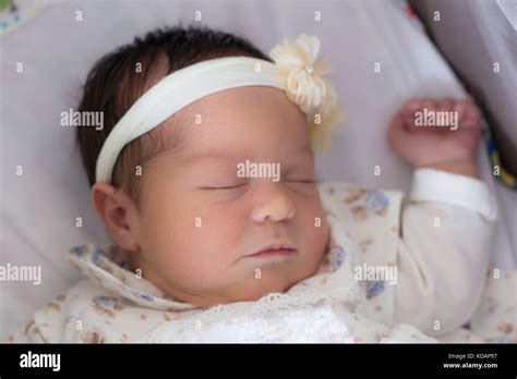 Baby Girl Sleeping Stock Photo Alamy