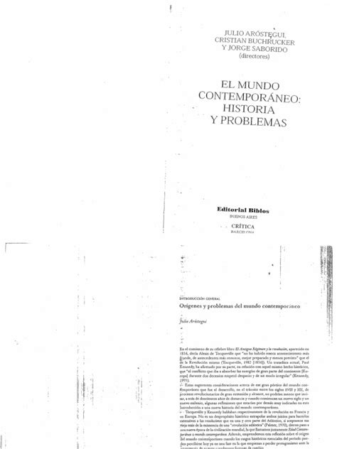 Arostegui El Mundo Contemporaneo Historia Y Problemas Pdf Pdf