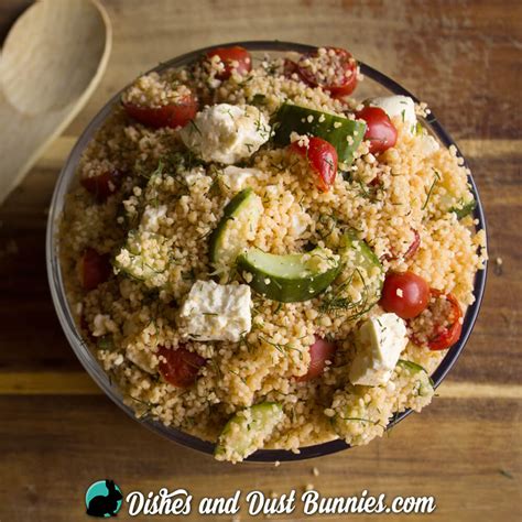 Couscous Salad With Tomatoes Cucumbers And Feta Dishes Dust Bunnies