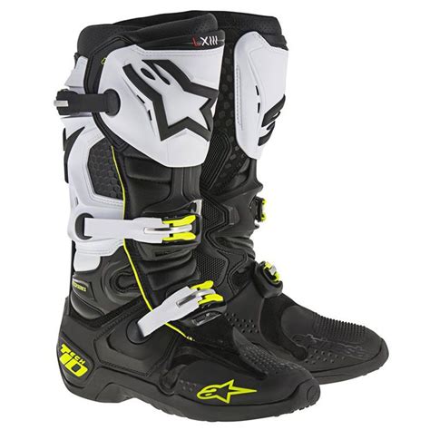 Bottes Cross Alpinestars Tech Black White Pilote Tout Terrain