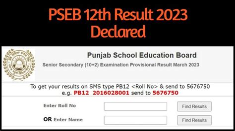 Pseb 12th Result 2023 Declared Direct Link Activated For