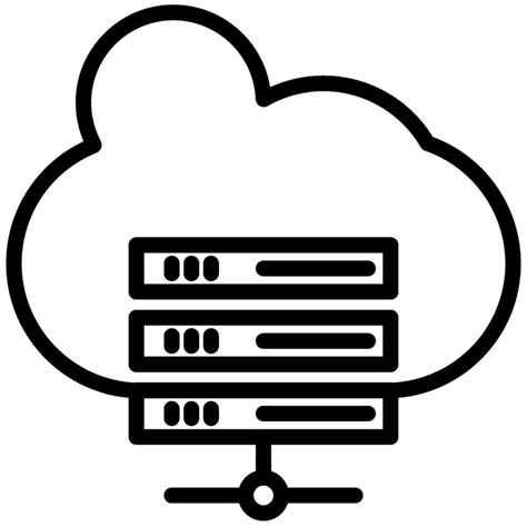server icon black  white outline icon symbol  vector art