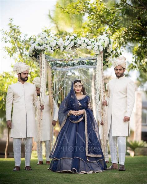 Actress Nawal Saeed Looking Gorgeous In Navy Blue Bridal Dress Shoot