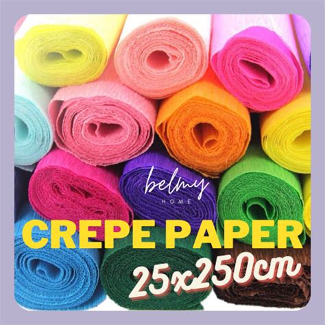 SHORT 25x250cm Short Crepe Paper Roll For Paper Flowers Arts Crafts