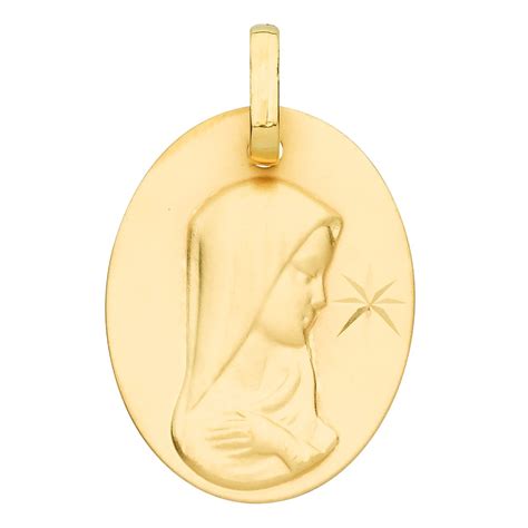 Médaille Brillaxis ovale vierge diamantée 1 étoile or jaune MATY