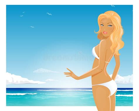 Summer Girl In Bikini Stock Illustration Illustration Of Glamour