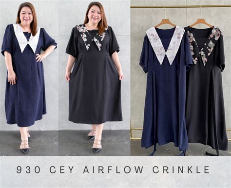 JUMBO 930 ARUNA DRESS BIGSIZE MATERIAL CEY AIRFLOW CRINKLE FIT TO XXL