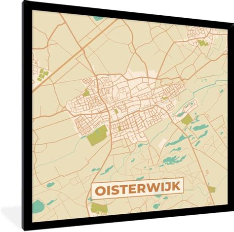 Fotolijst Incl Poster Oisterwijk Plattegrond Stadskaart Kaart