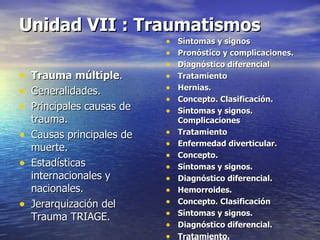 Fisiopatologia Unidad 6 Traumatismos PPT