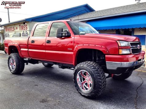 Chevrolet Silverado Moto Metal Mo Wheels Chrome Red Accents