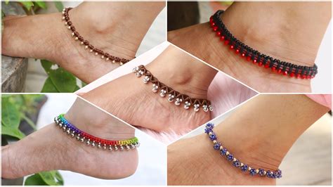 5 Beaded Anklet Ideas How To Make Thread Anklet Creationandyou Youtube