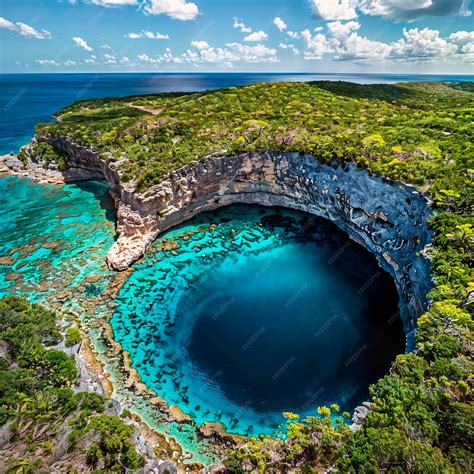 Premium Photo | Circle of Wonder The Blue Hole of the Bahamas