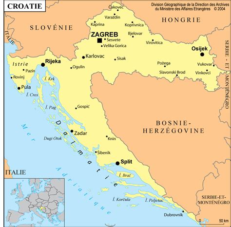 Croatie Tourisme Carte Large Physical Map Of Croatia With Roads