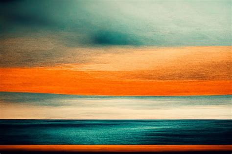 Premium AI Image | A painting of a sunset over the ocean.