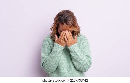 7 618 Mature Woman Covering Face Hands Images Stock Photos 3D Objects