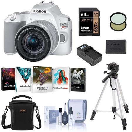 Canon Eos Rebel Sl Dslr Camera With Mm Lens White Bundle With