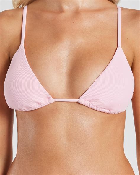 Shop Topanga Milani Sliding Triangle Bikini Top In Strawberry Gelato