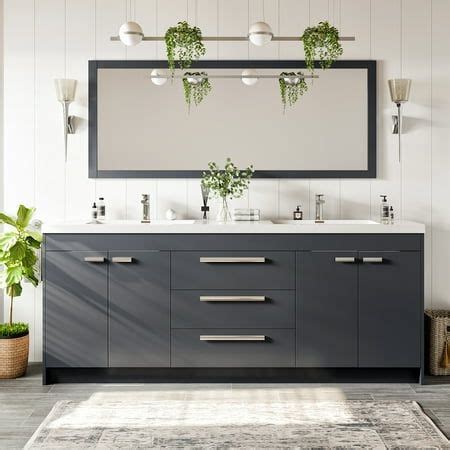 Eviva Lugano Gray Modern Bathroom Vanity With White Integrated